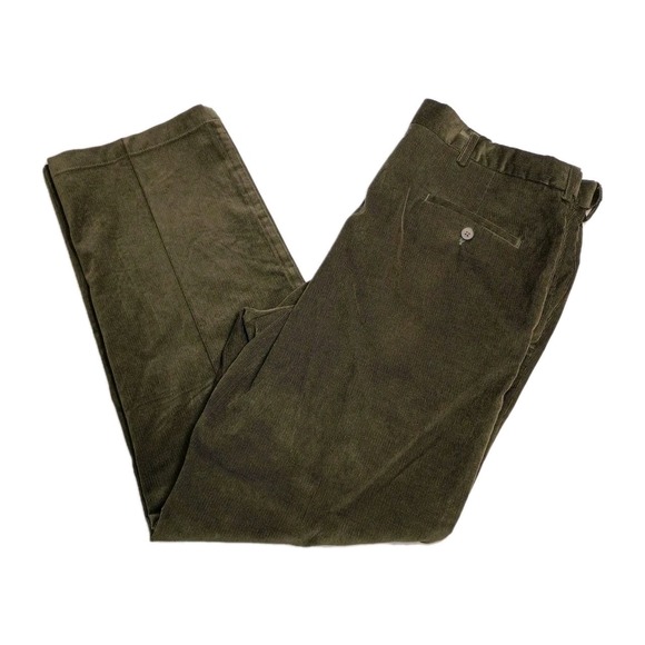 Haggar Men's Green Classic-Fit Corduroy Stretch Dress Pants Size 42 X 32 - Picture 1 of 9